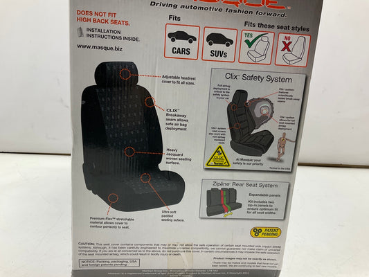 Masque 67224ES GRAY Truck / SUV Seat Cover Kit - 2 Bucket Seats & 1 Bench Seat