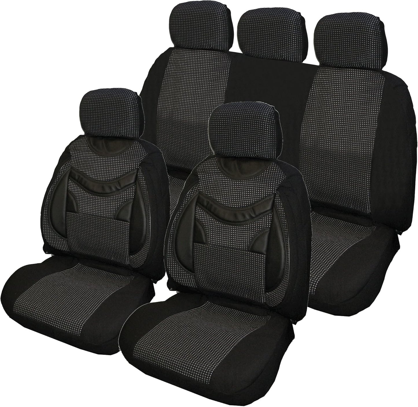 Masque 67225 Torino 4 PIECE Interior Makeover Seat Cover Kit, Black / Blue