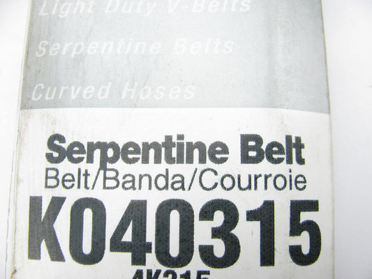 Master Pro K040315 Serpentine Belt - 0.56'' X 31.50 - 4 Ribs