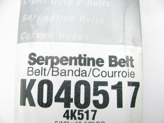 Master Pro K040517 Serpentine Belt - 0.56'' X 52.00'' - 4 Ribs