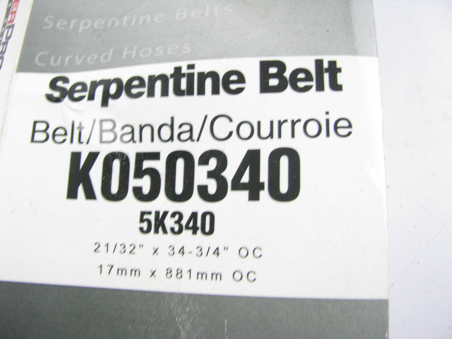 Master Pro K050340 Serpentine Belt