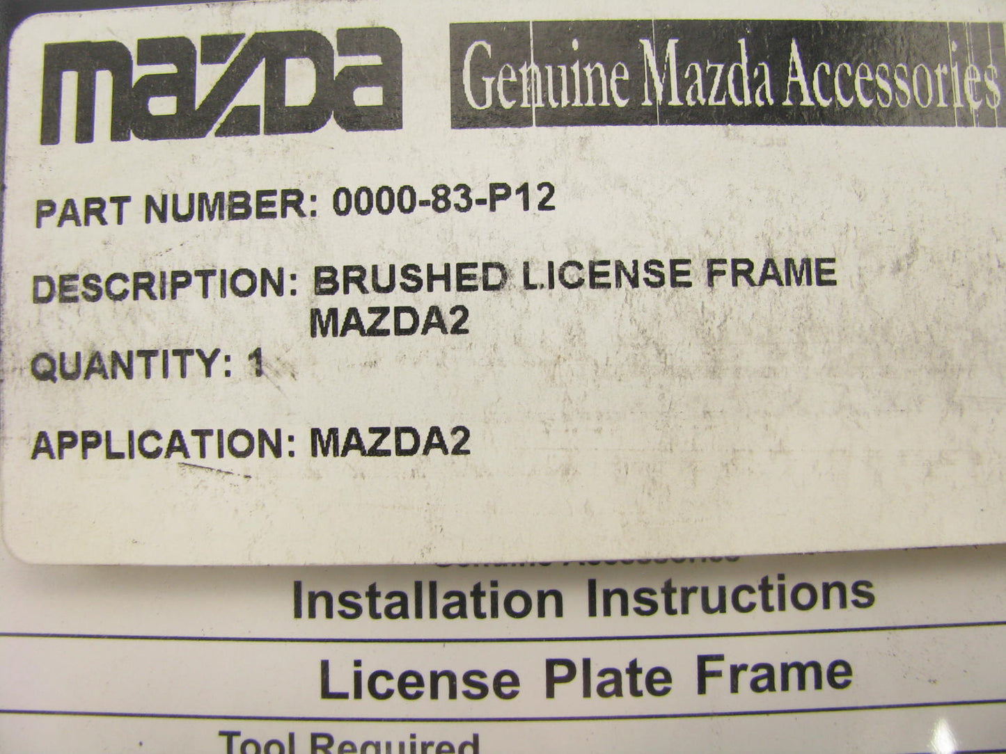 NEW Brushed Stainless Steel License Plate Mounting Bracket OEM For 11-15 Mazda 2