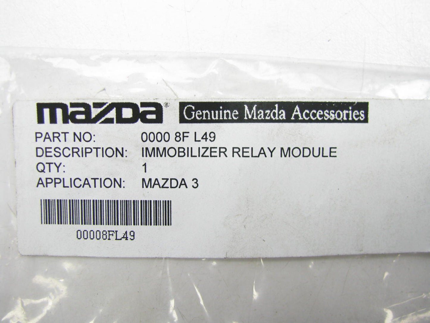 NEW GENUINE Immobilizer Relay Module OEM For Mazda 3 0000-8F-L49
