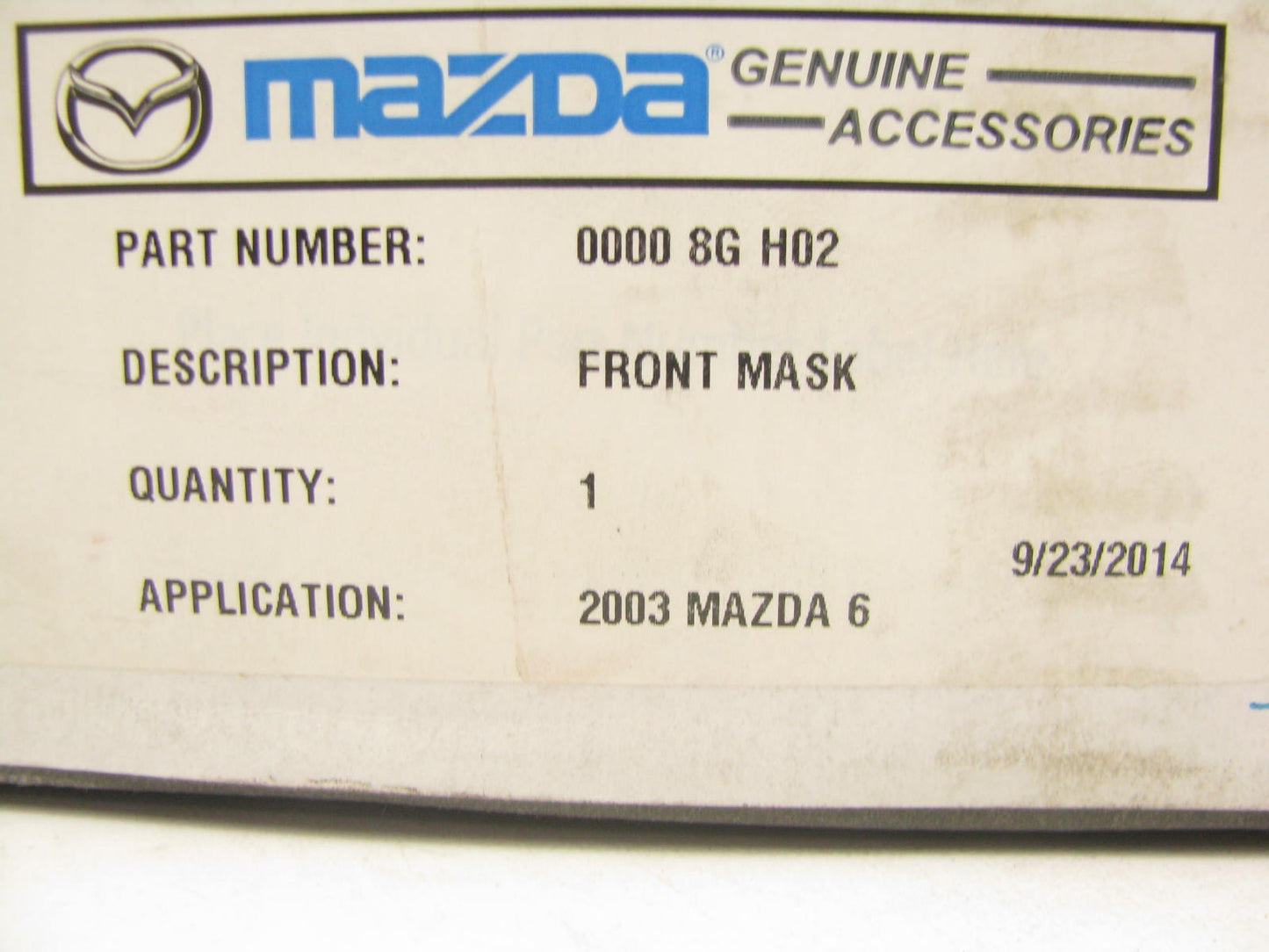 NEW - OEM Mazda 0000-8G-H02 Full Front Aero Sport Bumper Mask 2003-2005 6