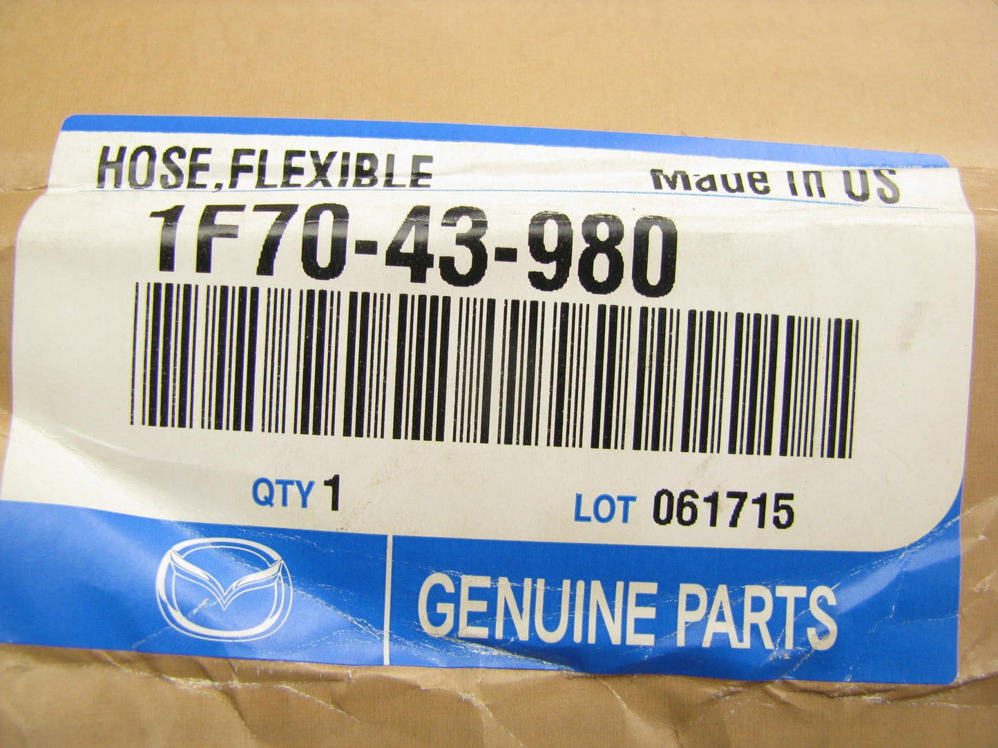 NEW - OEM Mazda 1F70-43-980 Brake Hydraulic Hose - Front Right