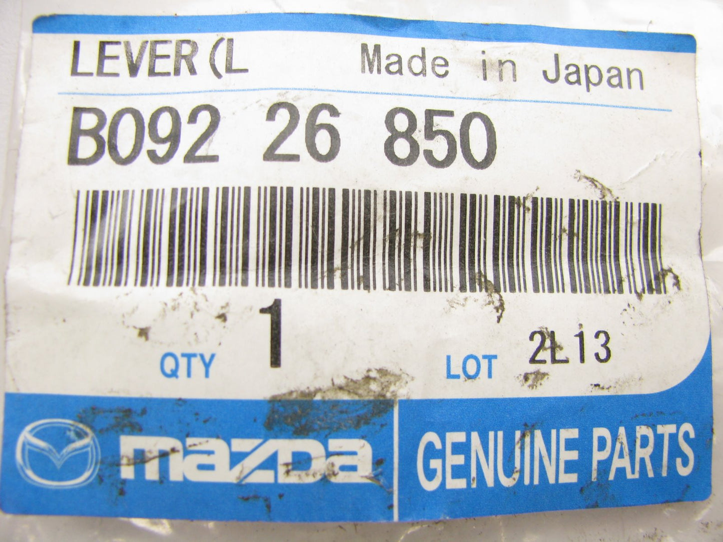 NEW - OEM Mazda B092-26-850 Drum Brake Operating Lever Left 1986-1989 Mazda 323