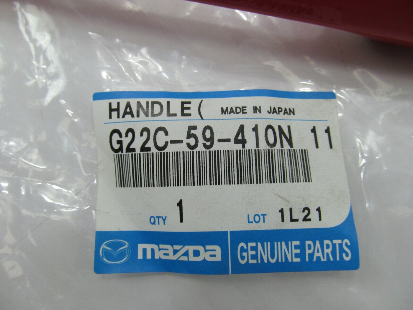 NEW - OEM G22C59410N11 Rear Left Outside Door Handle 2007-2009 Mazda 3 TRUE RED