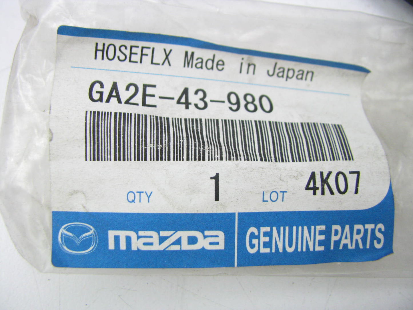 NEW - OEM Mazda GA2E-43-980 Rear Brake Hydraulic Hose 1993-2001 626 1993-97 MX-6