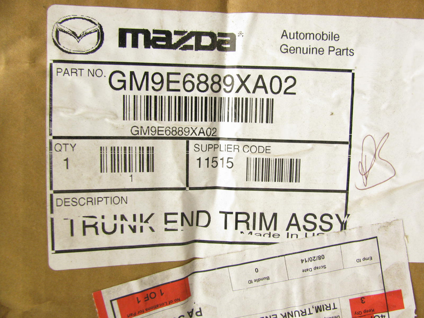 NEW GENUINE OEM Mazda GM9E6889XA02 Trunk Trim Panel 04-07 Mazda 6 Wagon