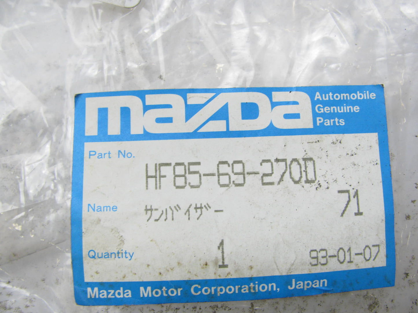NEW GENUINE OEM Mazda Right SunVisor Sun Visor For 90-91 Mazda 929 W/O SUNROOF