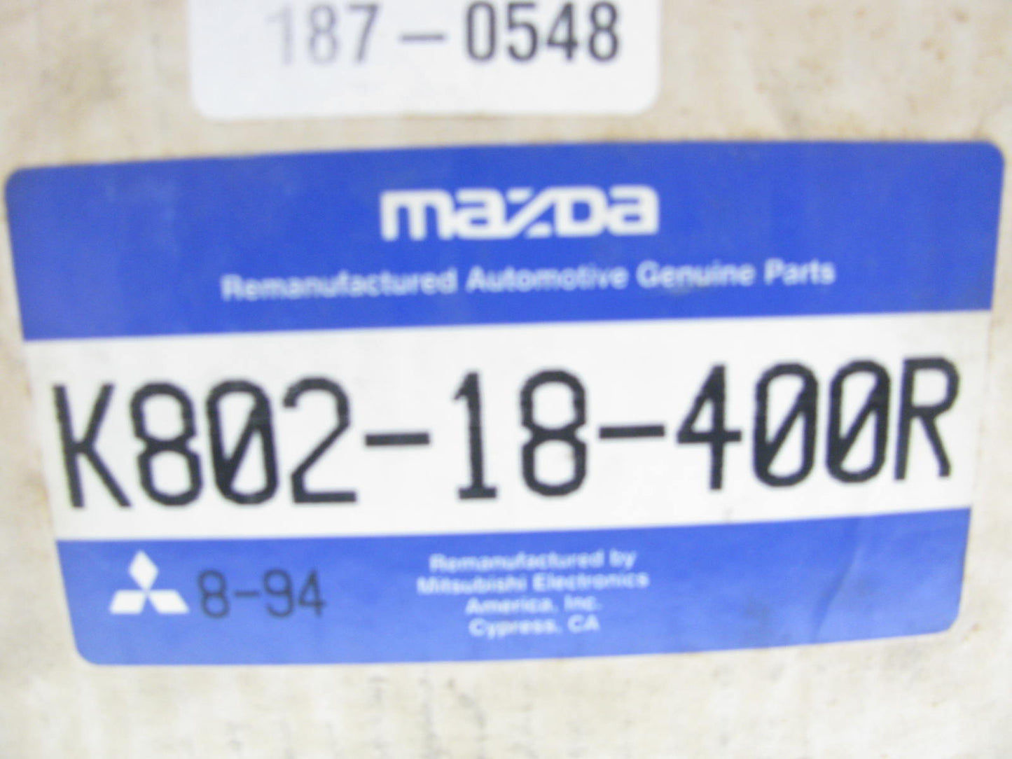 REMAN. OEM Mazda K802-18-400R Starter Motor For 1992-1994 Mazda MX-3 1.8L V6