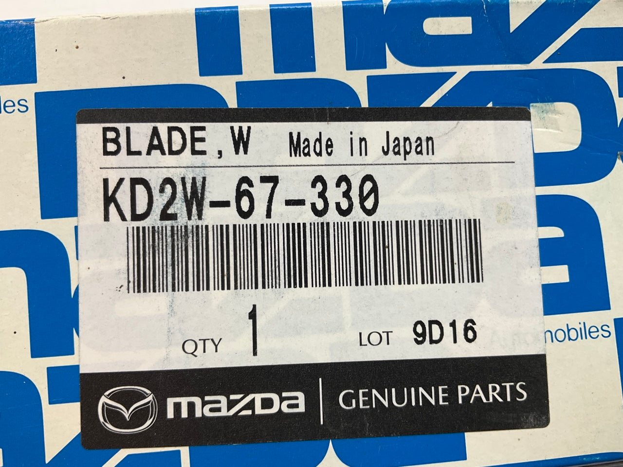 NEW OEM Mazda KD2W-67-330 Right Windshield Wiper Blade - 24''