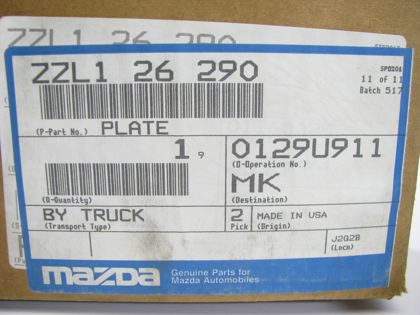 NEW ZZL126290 REAR LEFT Drum Brake Backing Plate 1994 B-Series 91-94 Navajo