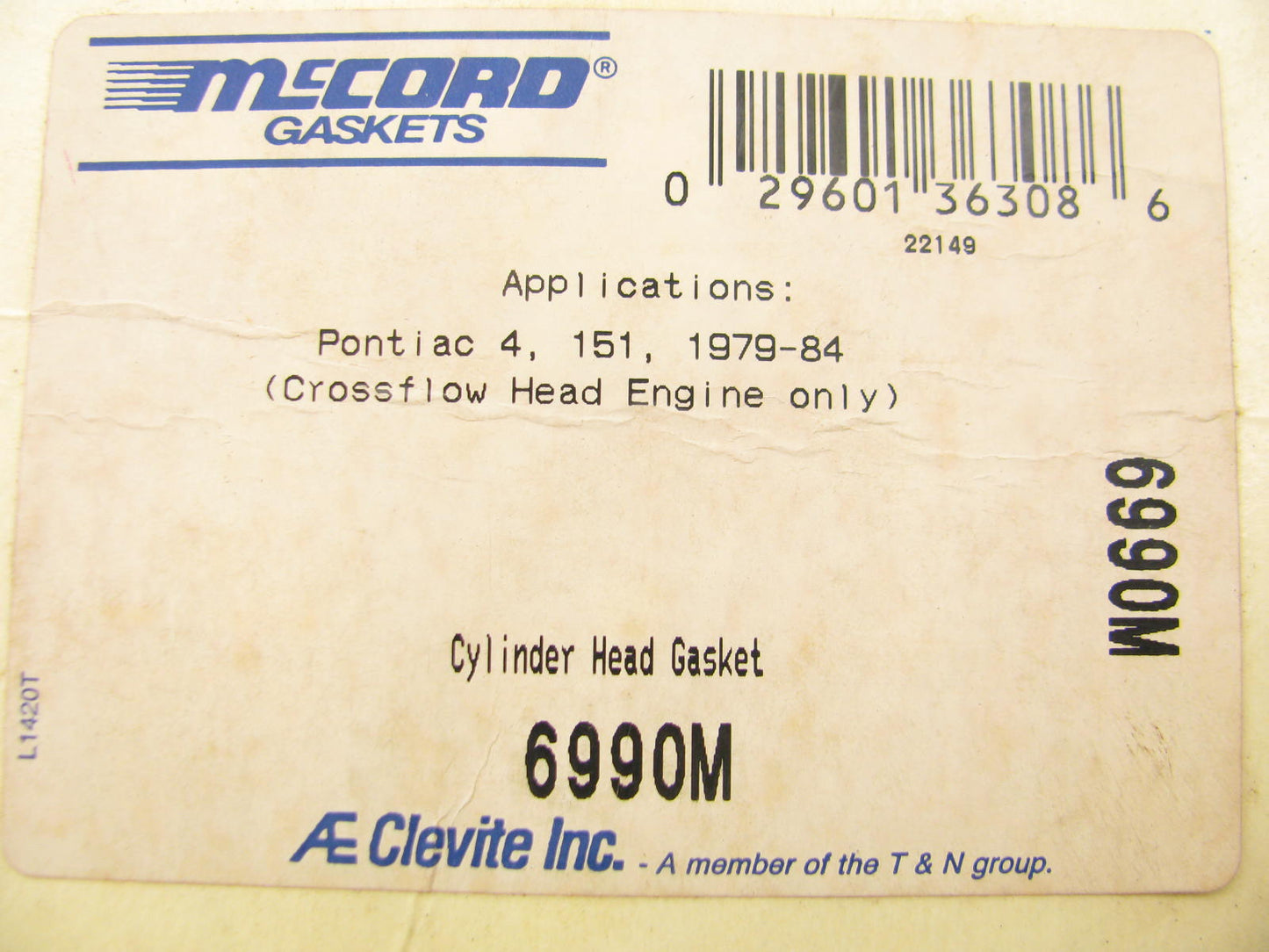 Mccord 6990M Engine Cylinder Head Gasket For 1979-1983 Jeep AMC GM 2.5L
