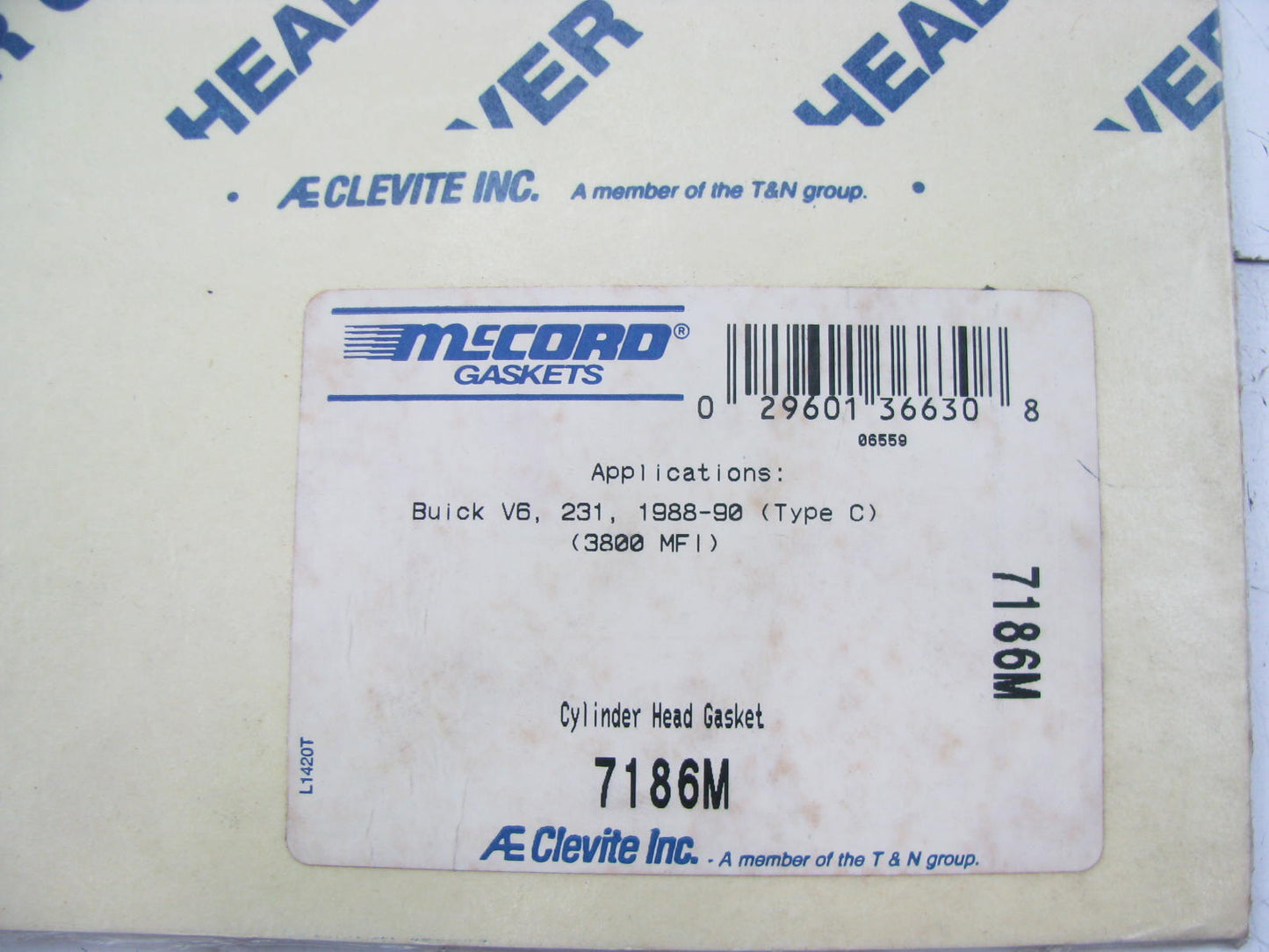 (2) Mccord 7186M Engine Cylinder Head Gasket for 1988-1990 GM 3.8L-V6