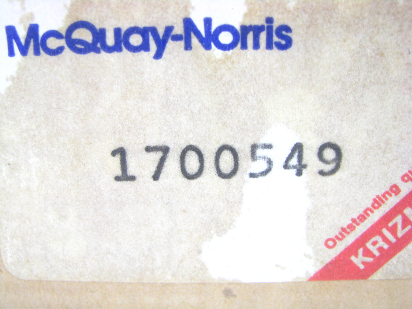 Mcquay-norris 1700549 Driveshaft Center Support Bearing
