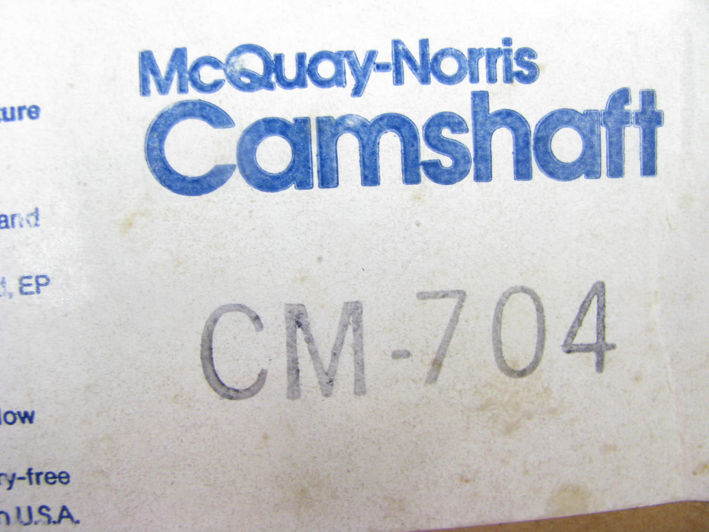 Mcquay-norris CM-704 Engine Camshaft 1982-1987 Chevrolet GMC 6.2L-V8 Diesel
