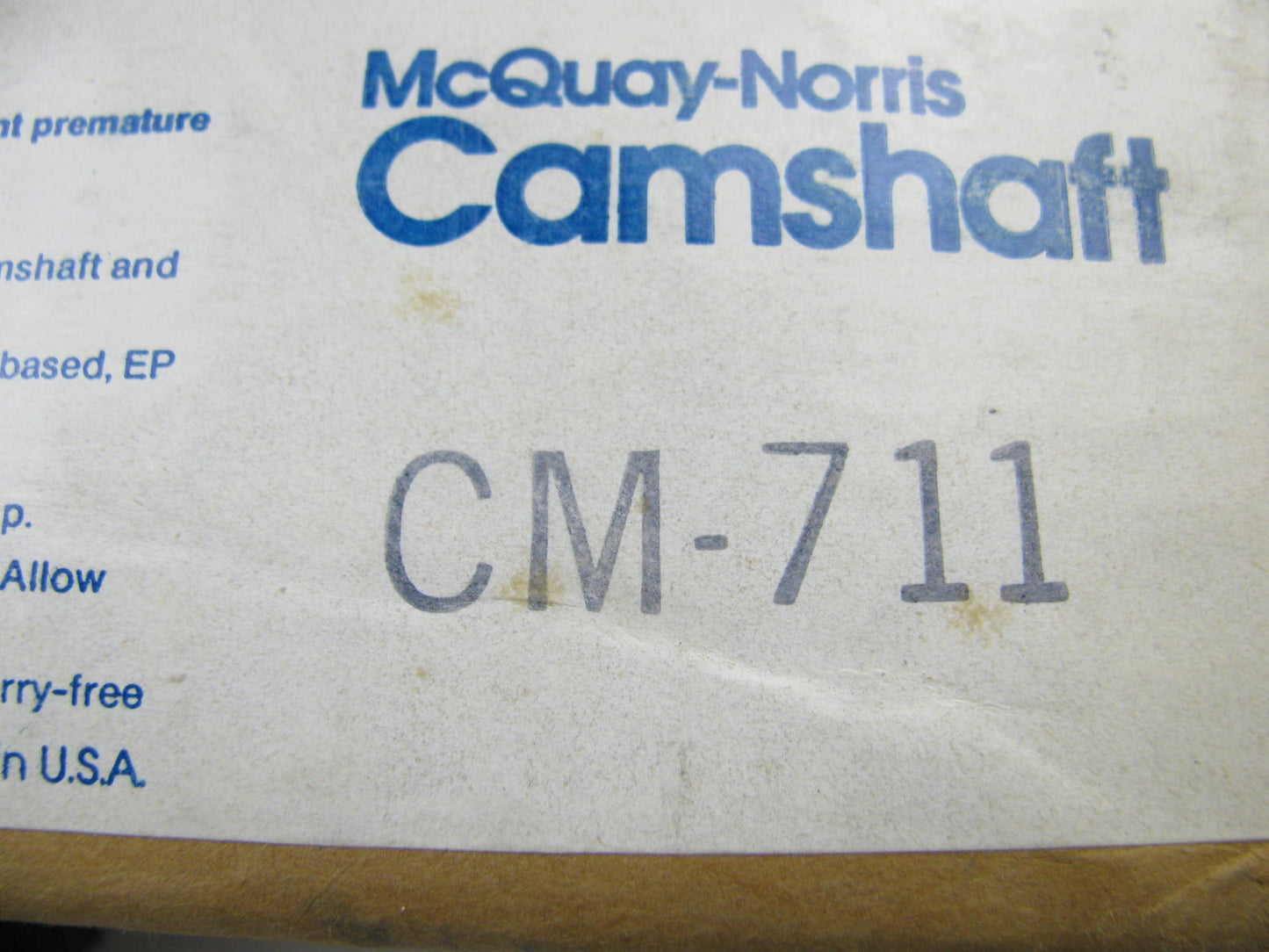 Mcquay-norris CM711 Engine Stock Camshaft 1975-1984 VW Rabbit 1.6L 1.7L