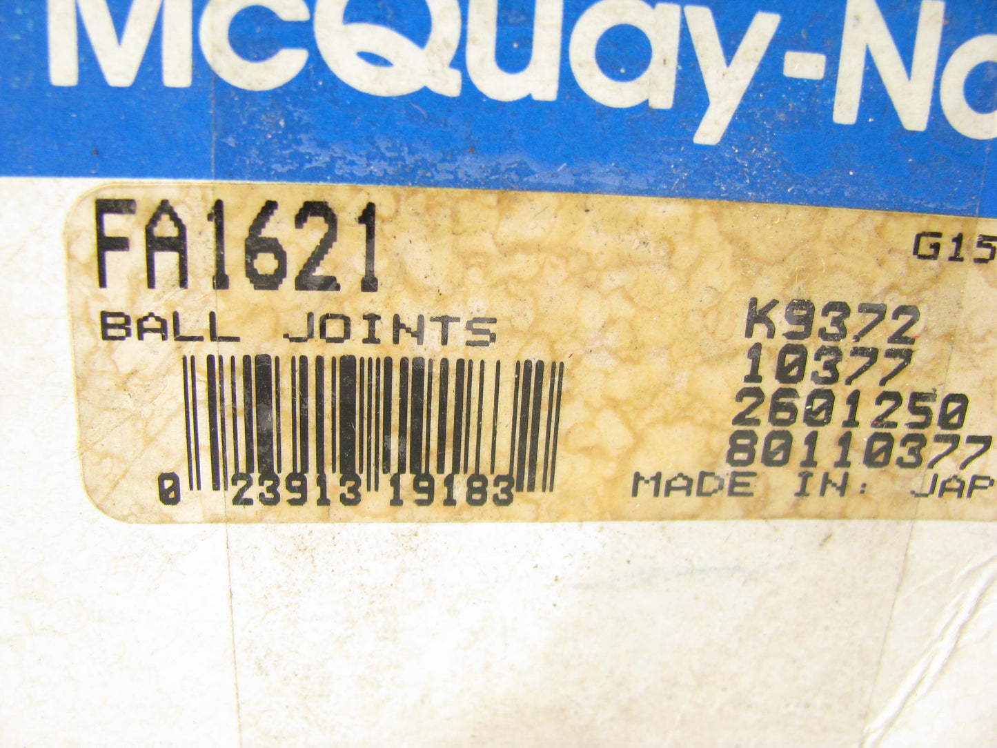 Mcquay-norris FA1621 FRONT UPPER Suspension Ball Joint