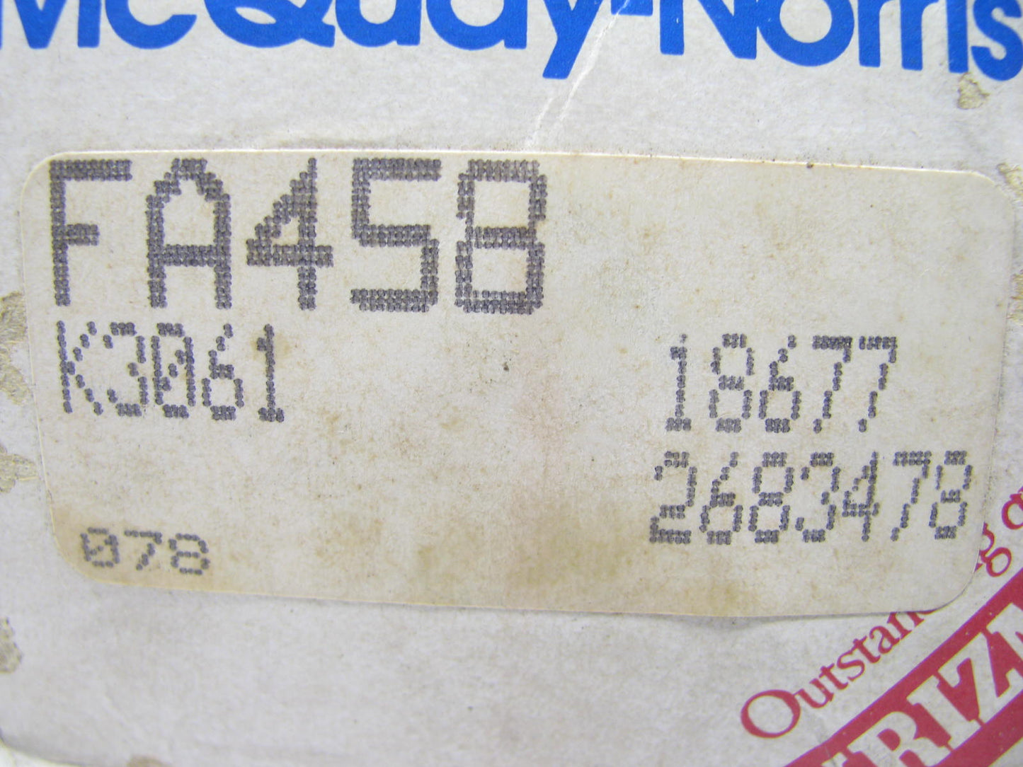Mcquay-norris FA458 Steering Idler Arm For 1967-1968 AMC Rebel & Ambassador