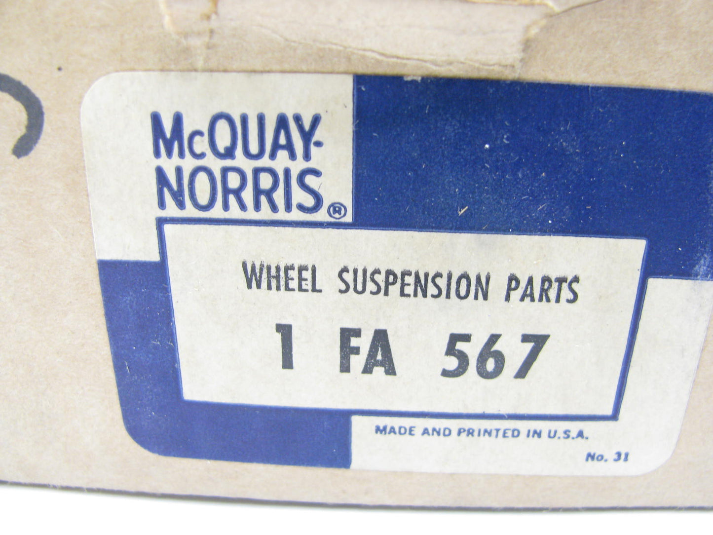 Mcquay-norris FA567 FRONT Steering Idler Arm MANUAL STEERING