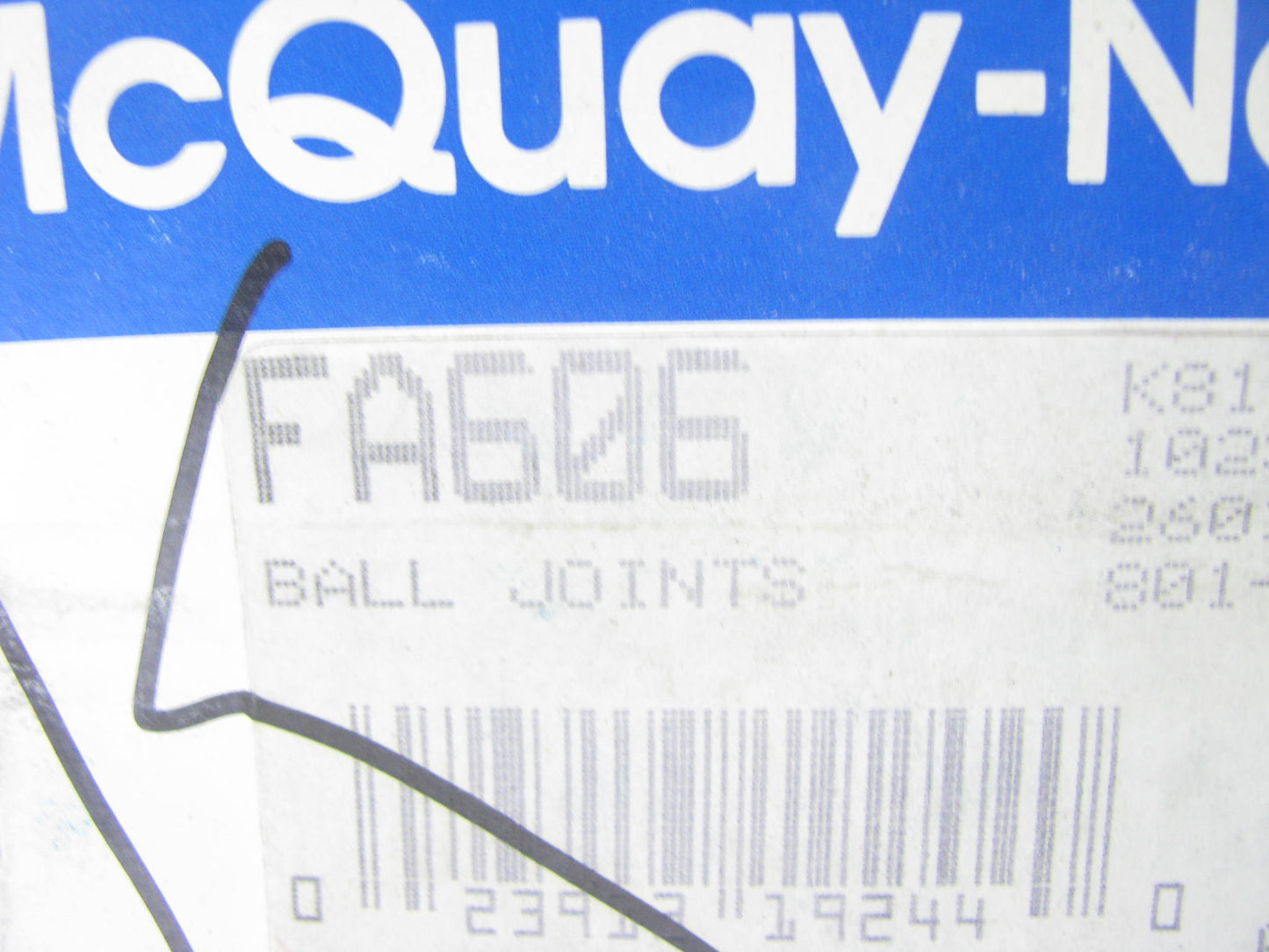 Mcquay-norris FA606 Suspension Ball Joint - Front Upper