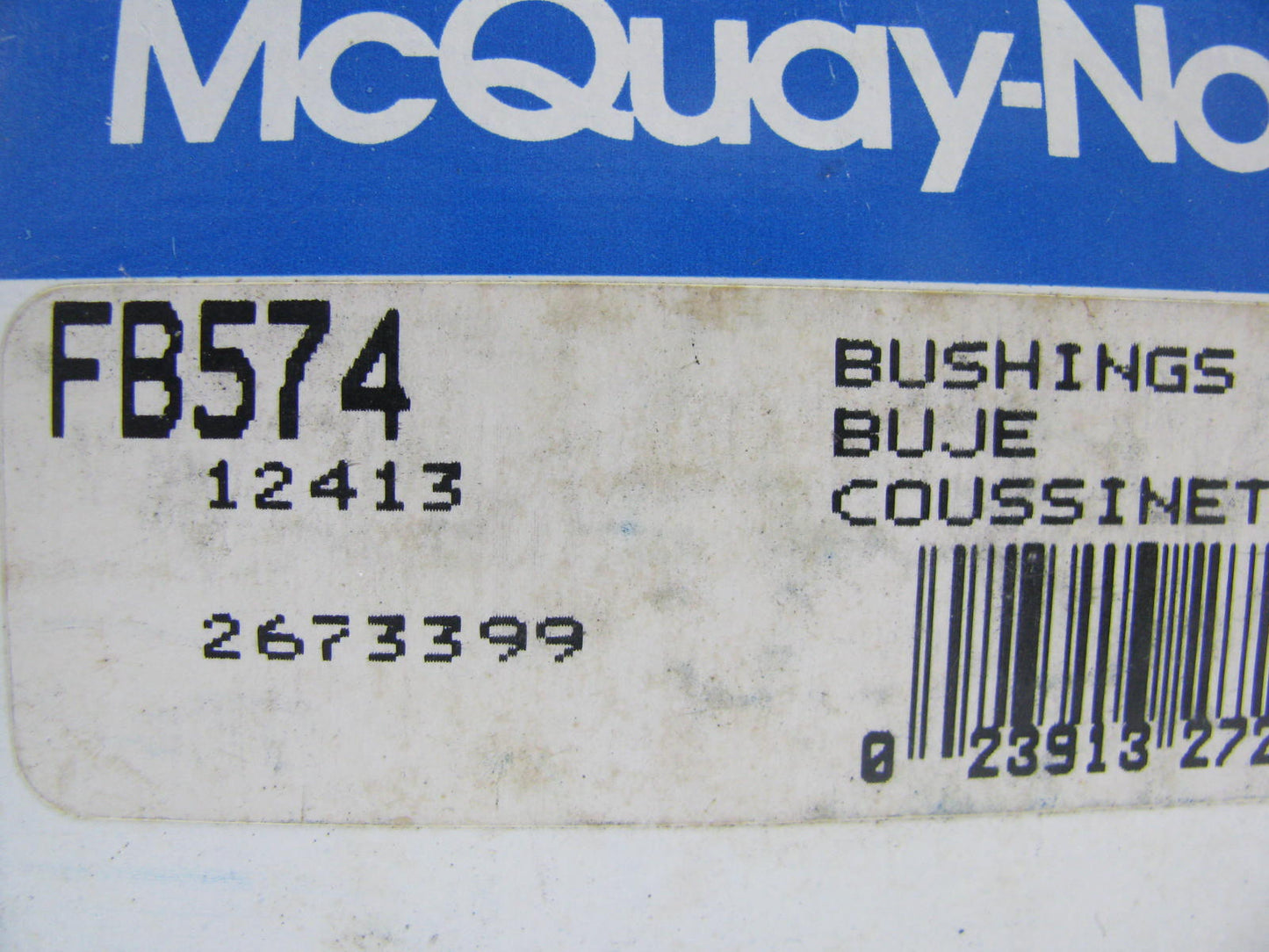 (2) Mcquay-norris FB574 Suspension Control Arm Bushing - Front Lower Rearward