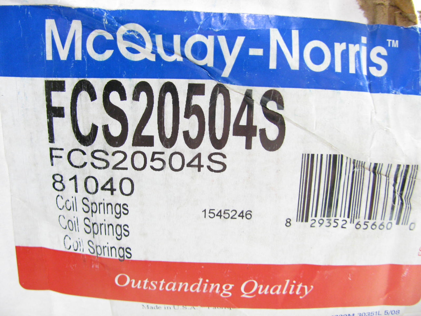 Mcquay-norris FCS20504S FRONT Coil Springs