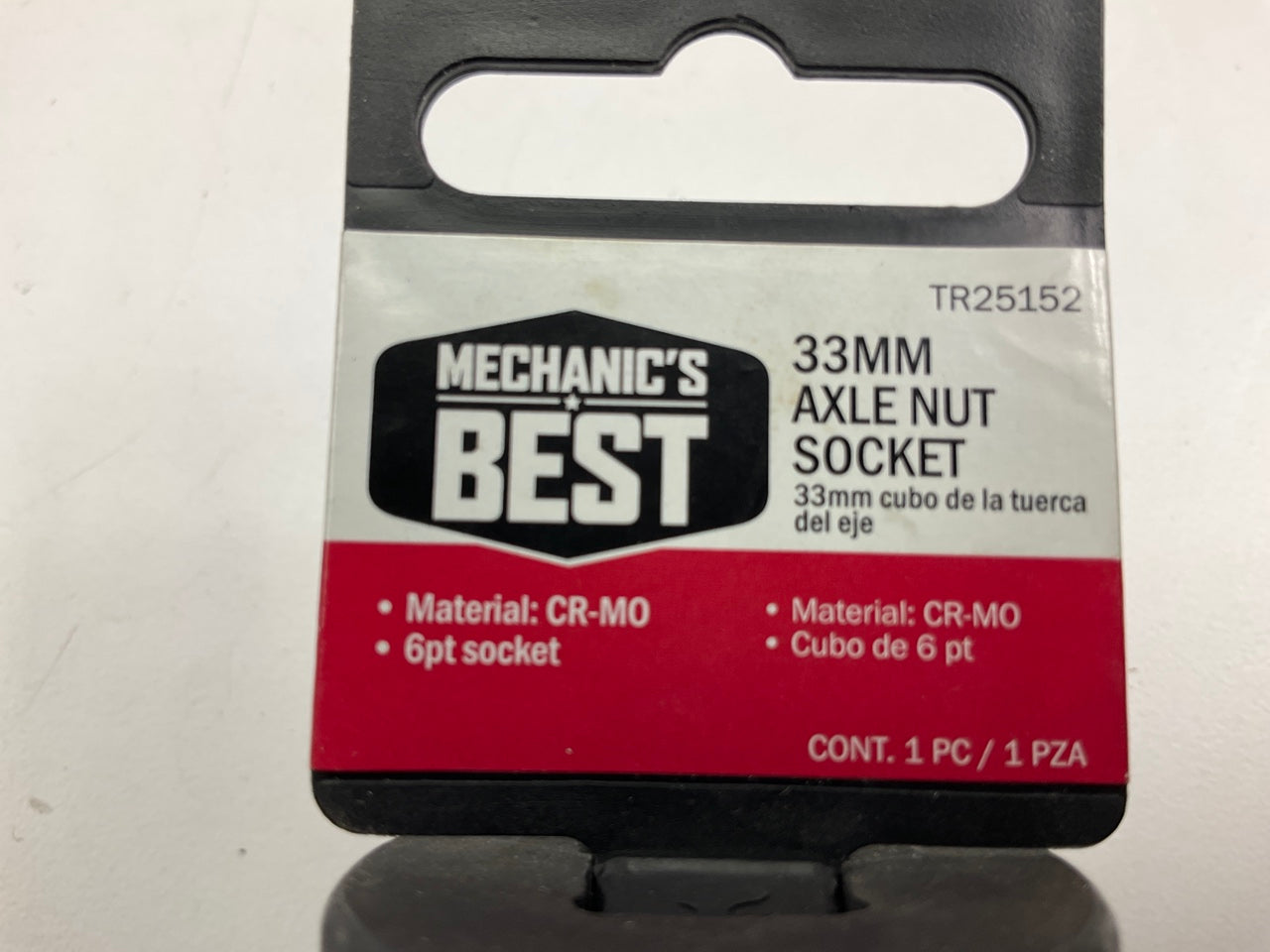 Mechanics Best TR25152 1/2'' Drive, 6 Point Axle Nut Socket (33mm)