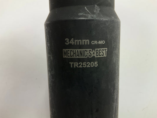 Mechanics Best TR25205 34mm Axle Nut Socket 1/2 Inch Drive