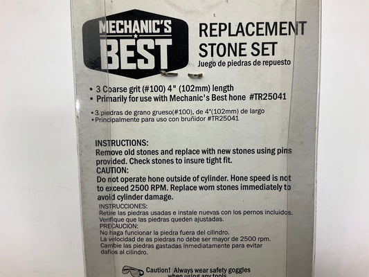 Mechanics Best TR2541C Coarse Grit 4 Inch 3 Piece Replacement Hone Stone Set