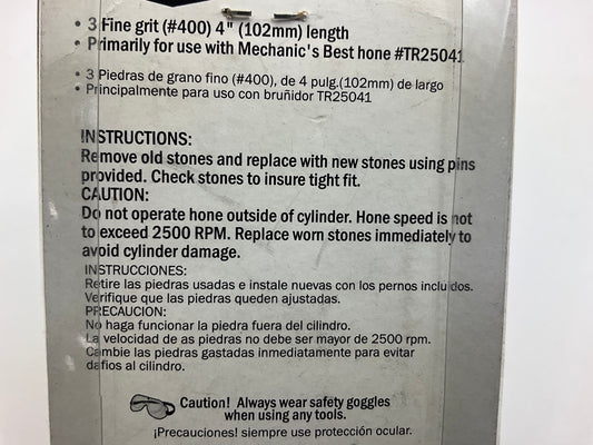 Mechanics Best TR2541F Hone Replacement Stone Set, 3 Fine Grit 4Length