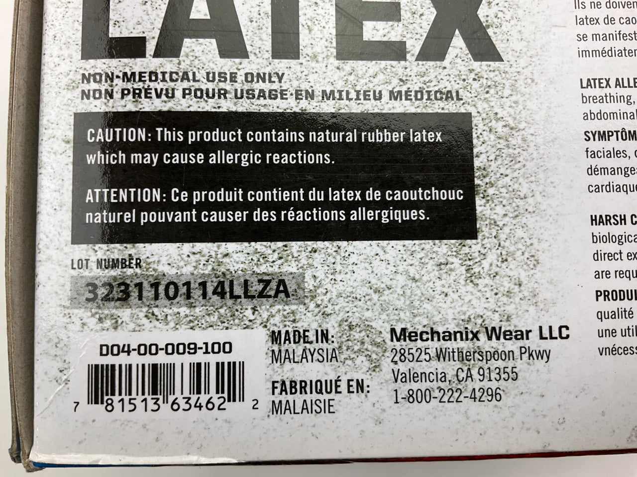 Powder Free, 7 MIL, Textured HEAVY DUTY Mechanics Latex Gloves, MEDIUM, 100 PACK