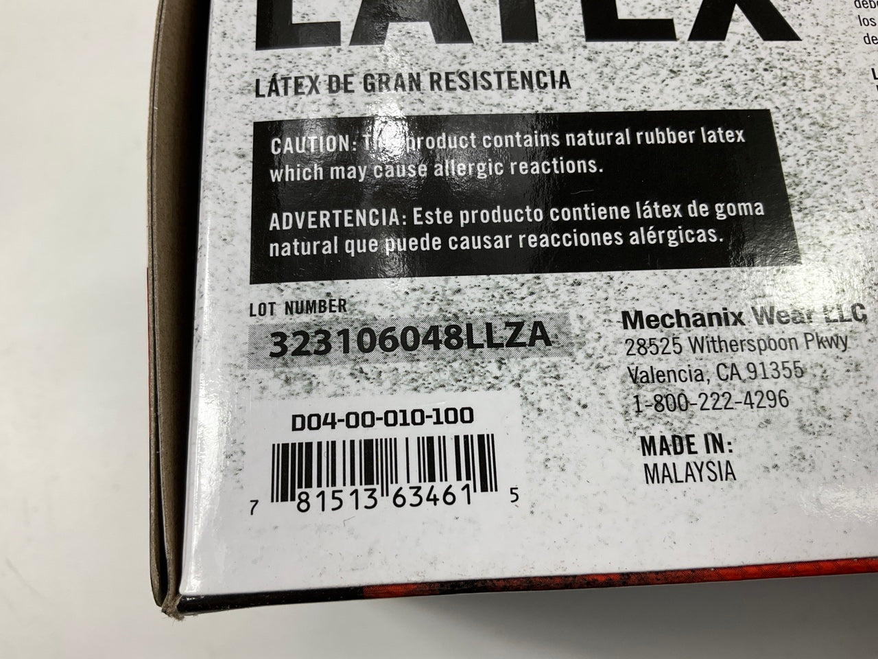 5 PACKS Of 100 Mechanix Wear D14-00-010-100 7 Mil Heavy Duty Latex Gloves LARGE