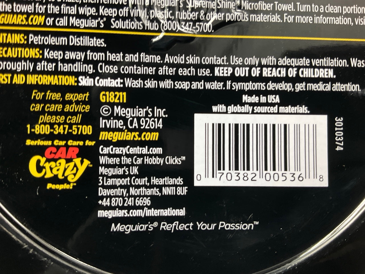Meguiar's G18211 Ultimate Paste Wax, Long-Lasting, Easy To Use, 11 Oz.