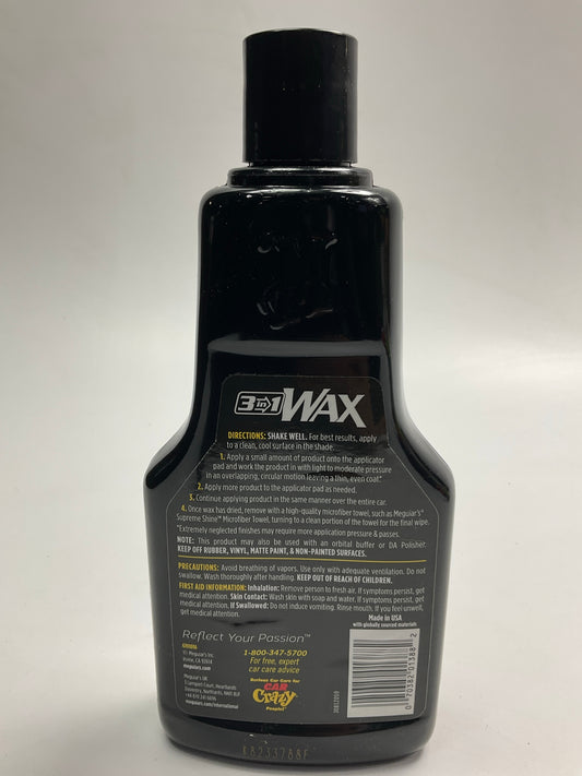 Meguiars G191016 3-in-1 Wax Multiple Steps, One Easy To Use Wax, 16 Oz