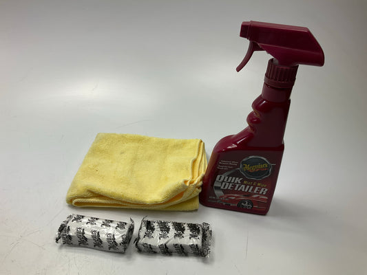 Meguiar's G191700 SMOOTH SURFACE CLAY KIT 2 Clay Bars Quick Detailer Microfiber
