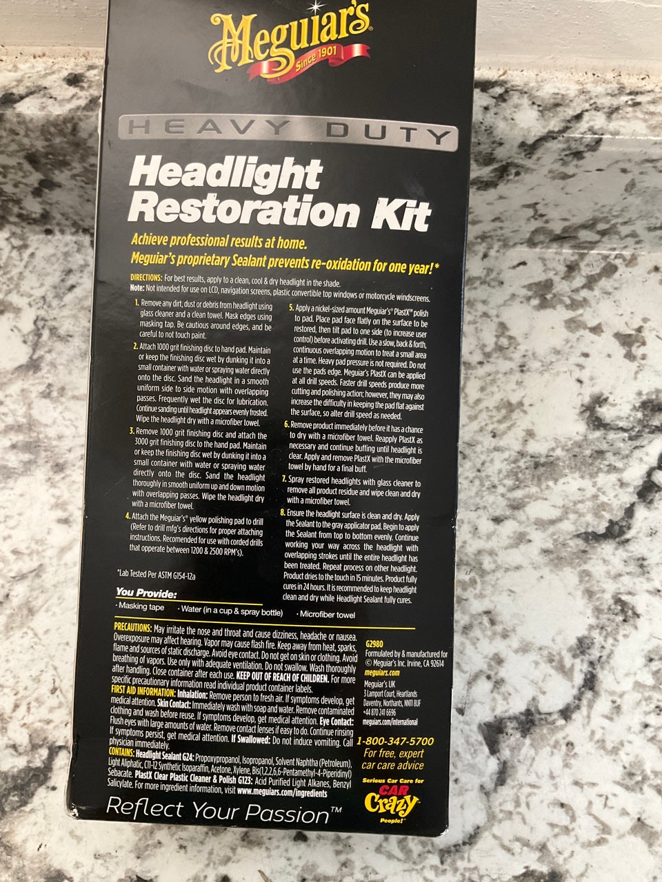 Meguiars G2980 Heavy Duty Headlight Lamp Restoration Kit With Polish And Sealant