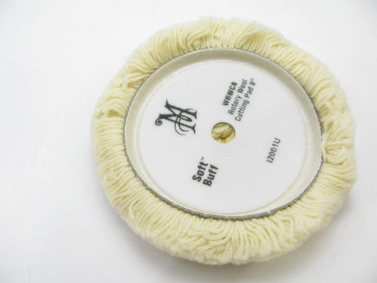 Meguiars WRWC8 Soft Buff Rotary Wool Cutting Pad, 8 Inch