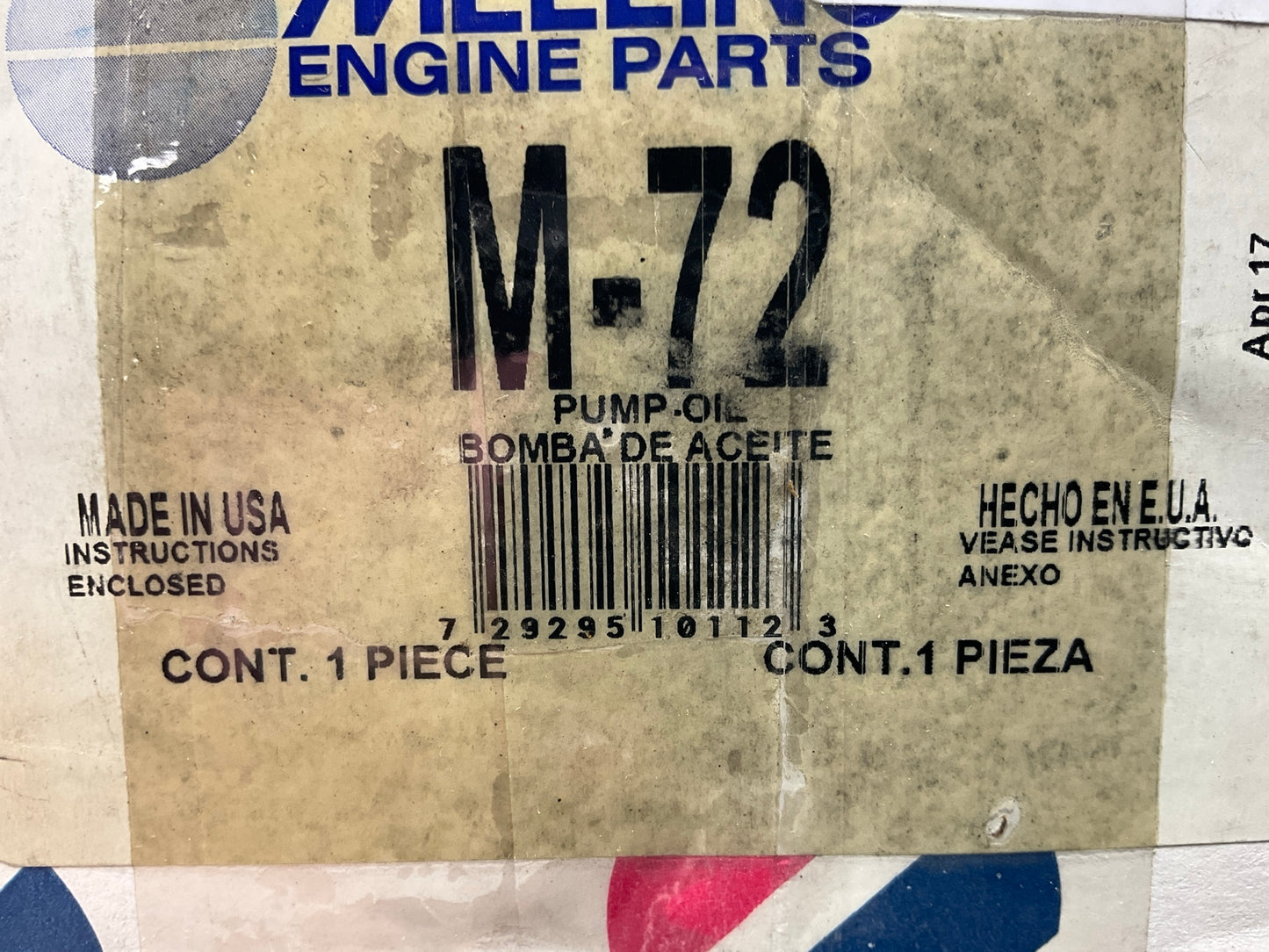 Melling M72 Stock Oil Pump WO Gasket STD Volume/Pressure For Chrysler 318-360 LA