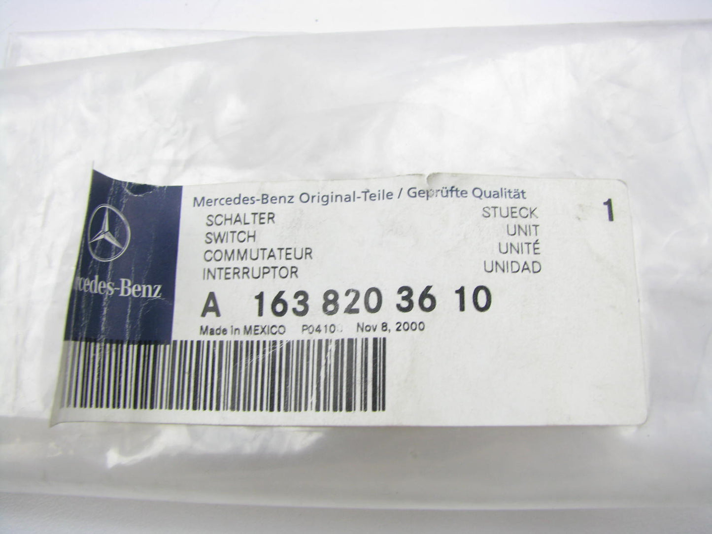 NEW GENUINE OEM Mercedes-benz A1638203610 W163 ML270 Interior Light Switch