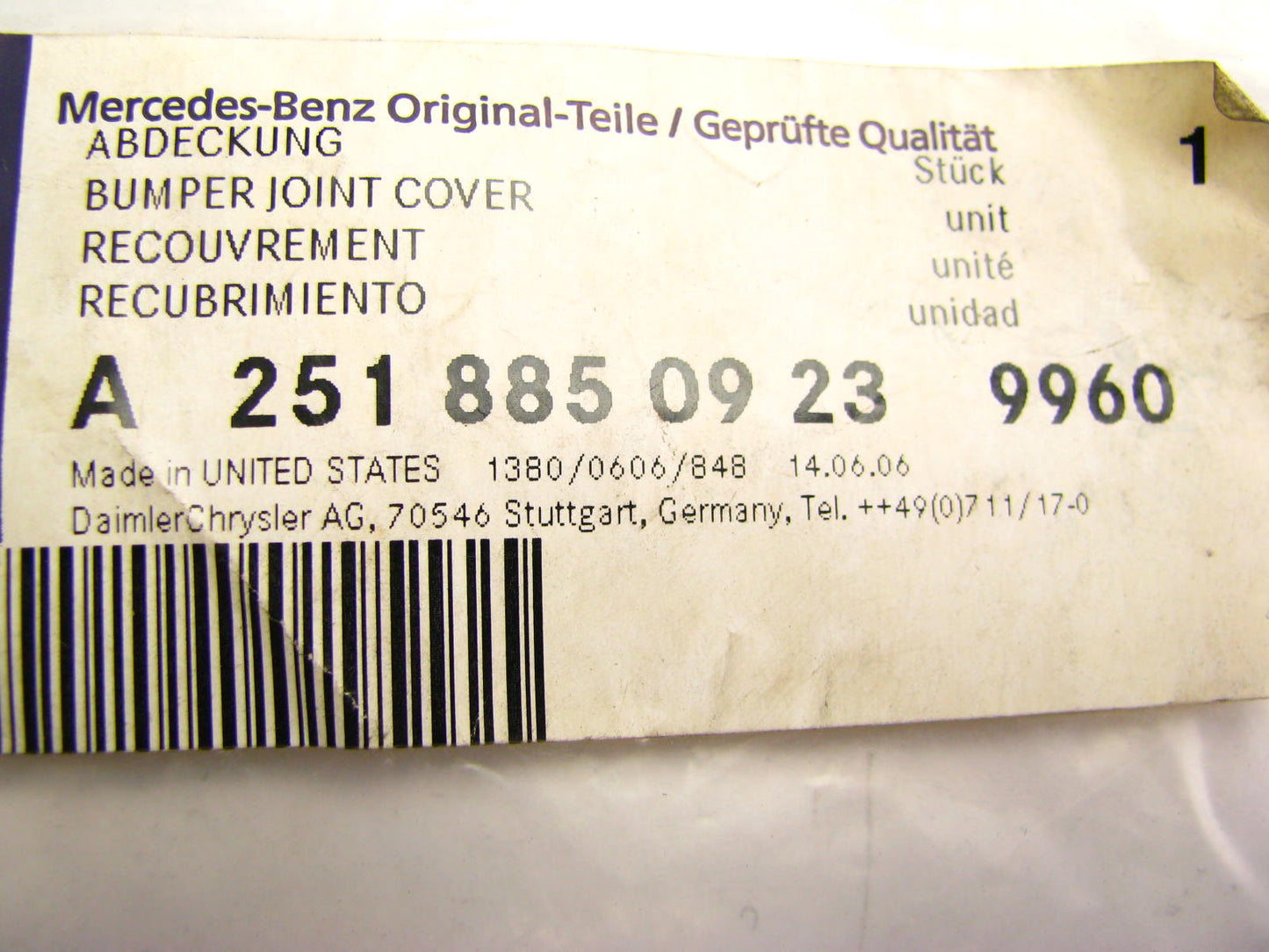 NEW - OEM Mercedes-benz A25188509239960 Front Left Bumper Corner Cover