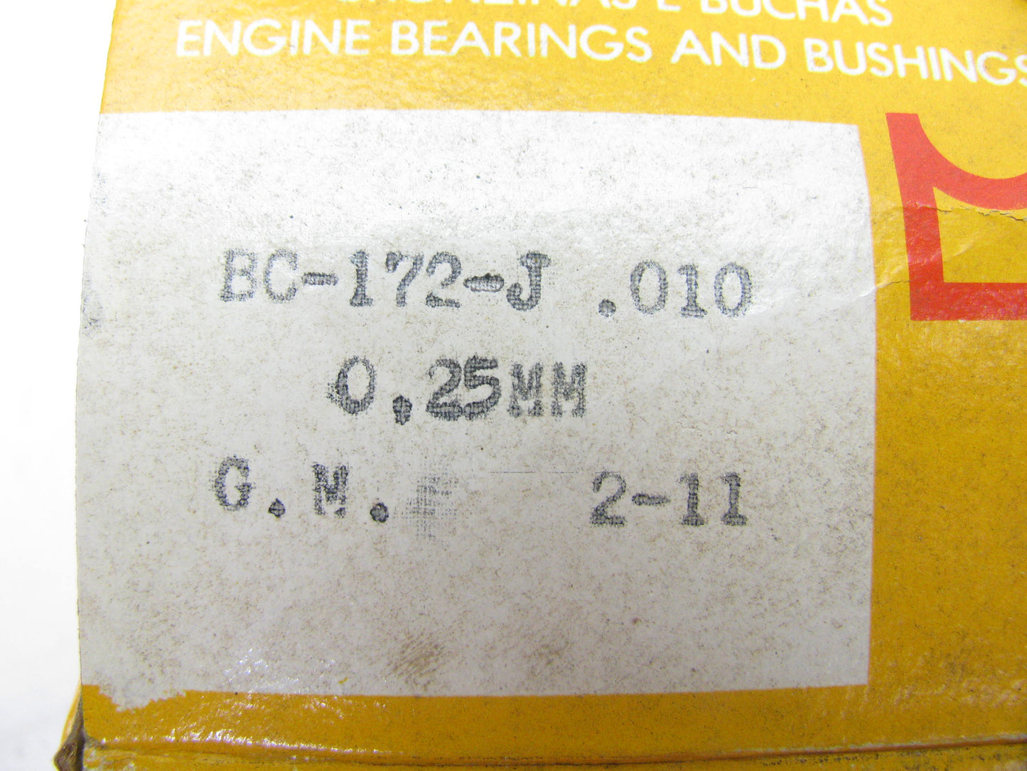 Metal Leve BC172J-010 Main Bearings .010'' 1976-1987 Chevrolet 1.4L 1.6L-L4