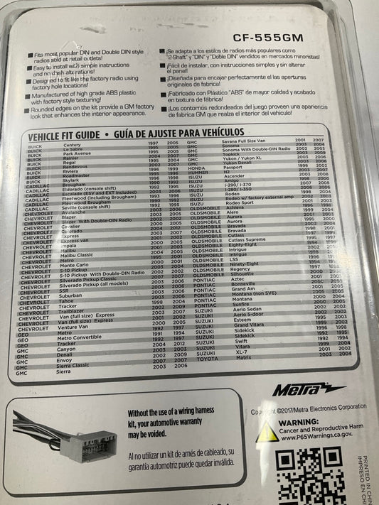 Metra CF-555GM Radio Stereo Dash Installation Kit