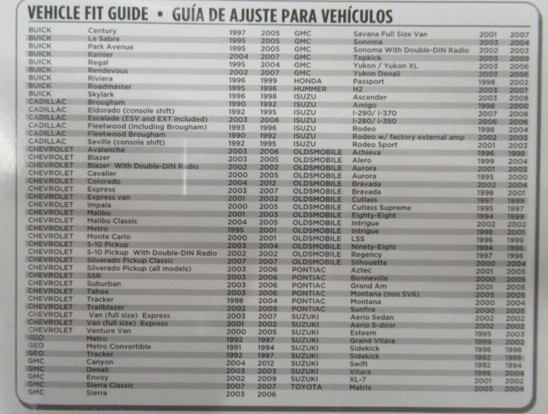 Metra CF-555GM Radio Stereo Dash Installation Kit