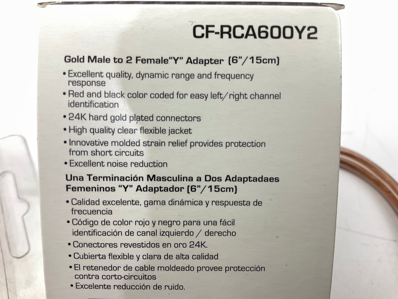 Metra CF-RCA600Y2 RCA 1 Male To 2 Female RCA Connector 6 Inch Y-adapter Splitter