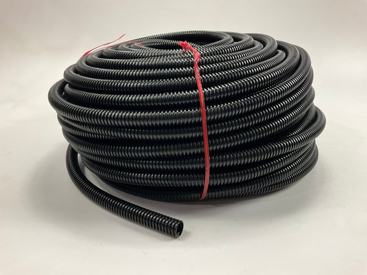 200 Feet - Polyethylene Flexible Split Loom Tubing 1/2'' Diameter Long Coil Black