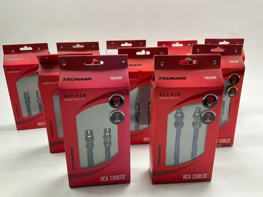 (10) PACK Metra T1RCA10PB 20 Feet Stereo RCA Twisted Pair Blue/Gray Audio Cables