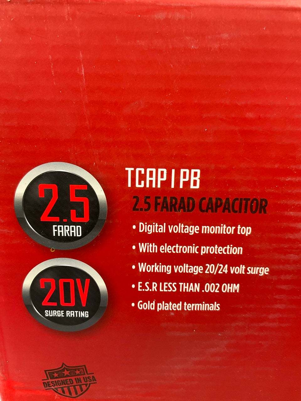 Metra TCAP1PB Tsunami 2.5 Farad Amp Capacitor 20V Surge Rating