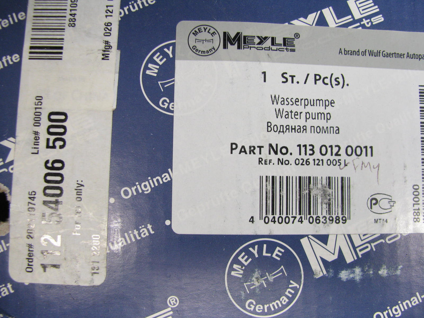 Meyle Products 113-012-0011 Engine Water Pump For 1997-2000 VW Audi 1.8L-L4